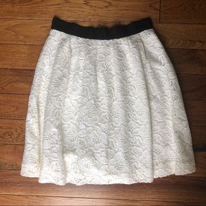 Loft white lace skirt